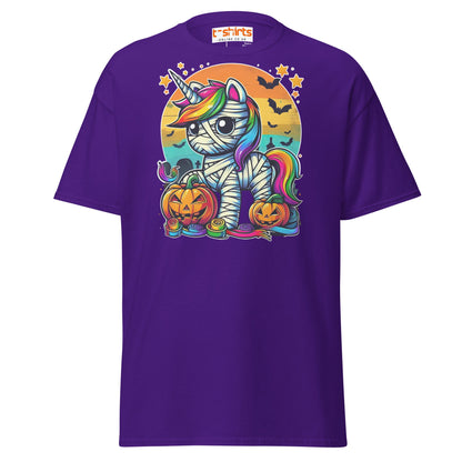 Mummy Unicorn T-Shirt | Cute Halloween Rainbow Tee - Purple - T-Shirts Online