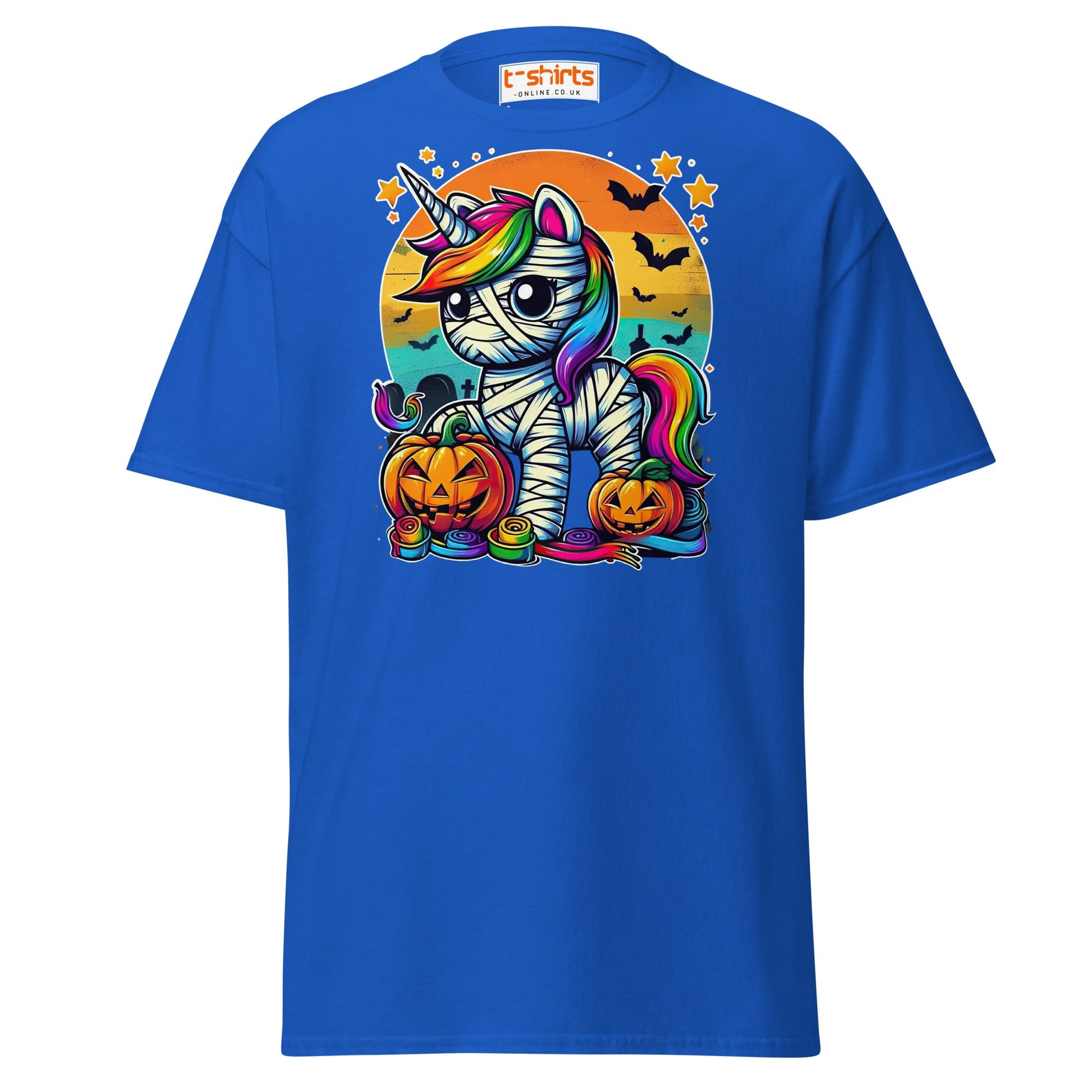 Mummy Unicorn T-Shirt | Cute Halloween Rainbow Tee - Royal - T-Shirts Online
