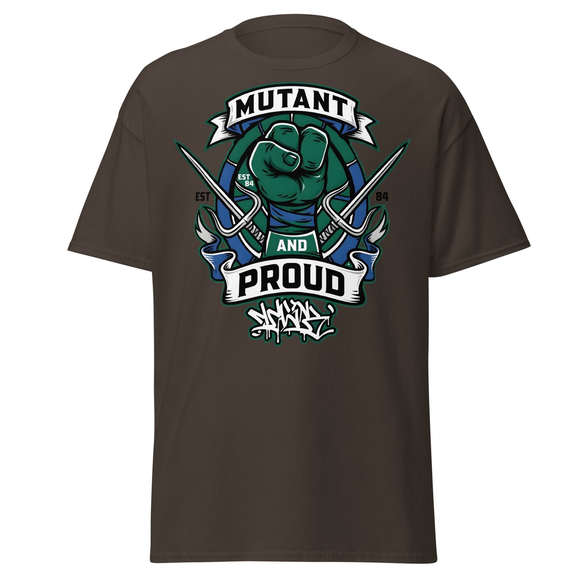 Mutant and Proud T-Shirt - Ninja Turtle Inspired Graphic Tee - Dark Chocolate - T-Shirts Online
