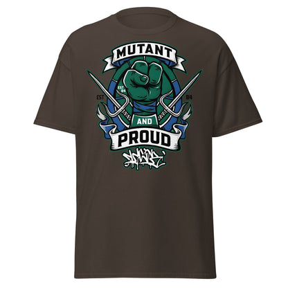 Mutant and Proud T-Shirt - Ninja Turtle Inspired Graphic Tee - Dark Chocolate - T-Shirts Online