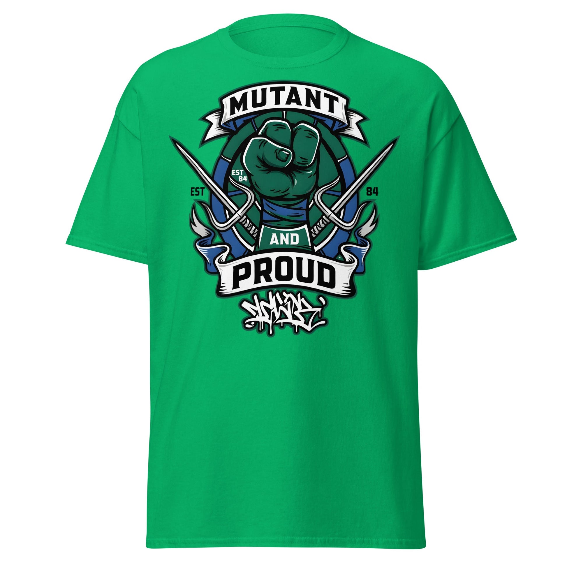 Mutant and Proud T-Shirt - Ninja Turtle Inspired Graphic Tee - Irish Green - T-Shirts Online