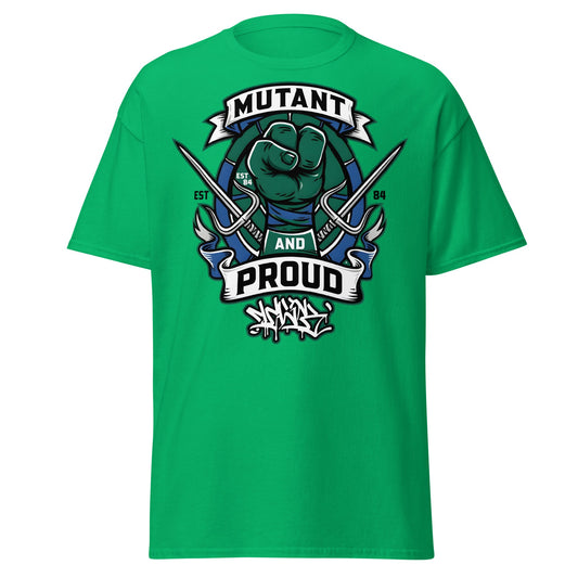 Mutant and Proud T-Shirt - Ninja Turtle Inspired Graphic Tee - Irish Green - T-Shirts Online
