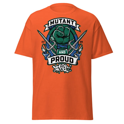 Mutant and Proud T-Shirt - Ninja Turtle Inspired Graphic Tee - Orange - T-Shirts Online