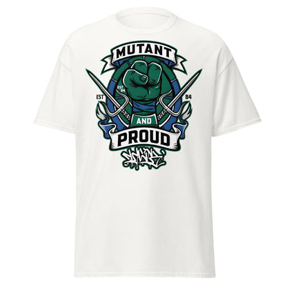 Mutant and Proud T-Shirt - Ninja Turtle Inspired Graphic Tee - White - T-Shirts Online
