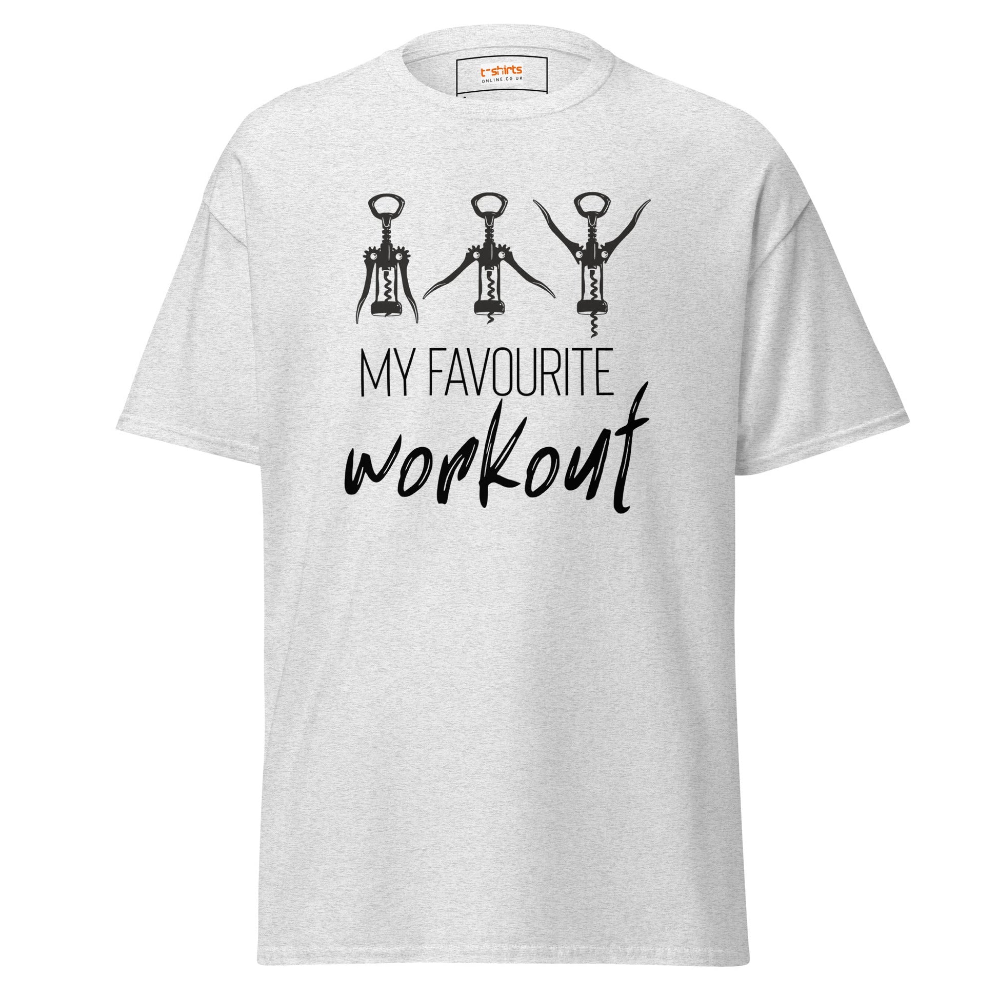 My Favourite Workout T-Shirt | Funny Gym Exercise Tee - Ash - T-Shirts Online