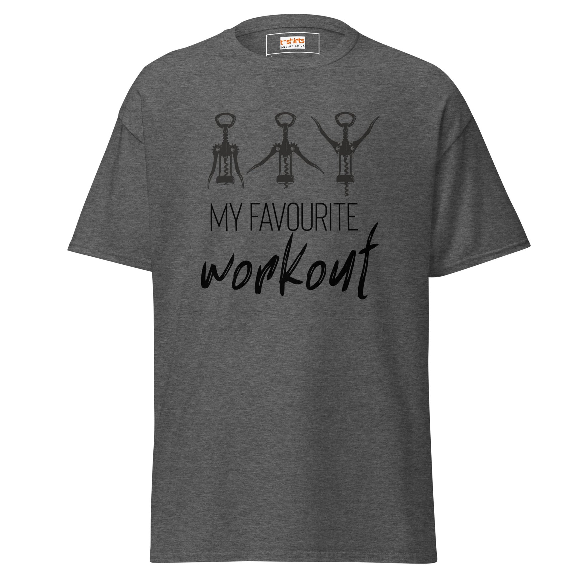 My Favourite Workout T-Shirt | Funny Gym Exercise Tee - Dark Heather - T-Shirts Online