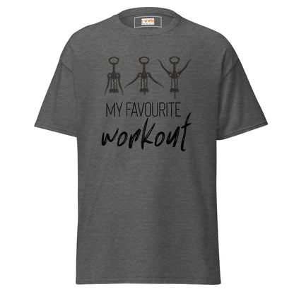 My Favourite Workout T-Shirt | Funny Gym Exercise Tee - Dark Heather - T-Shirts Online