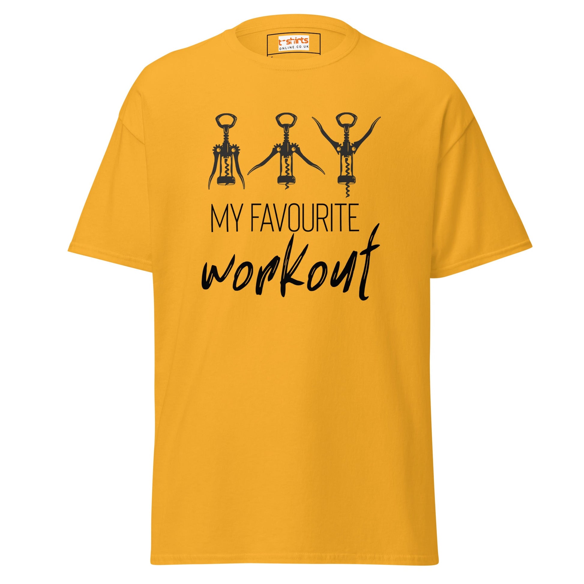 My Favourite Workout T-Shirt | Funny Gym Exercise Tee - Gold - T-Shirts Online