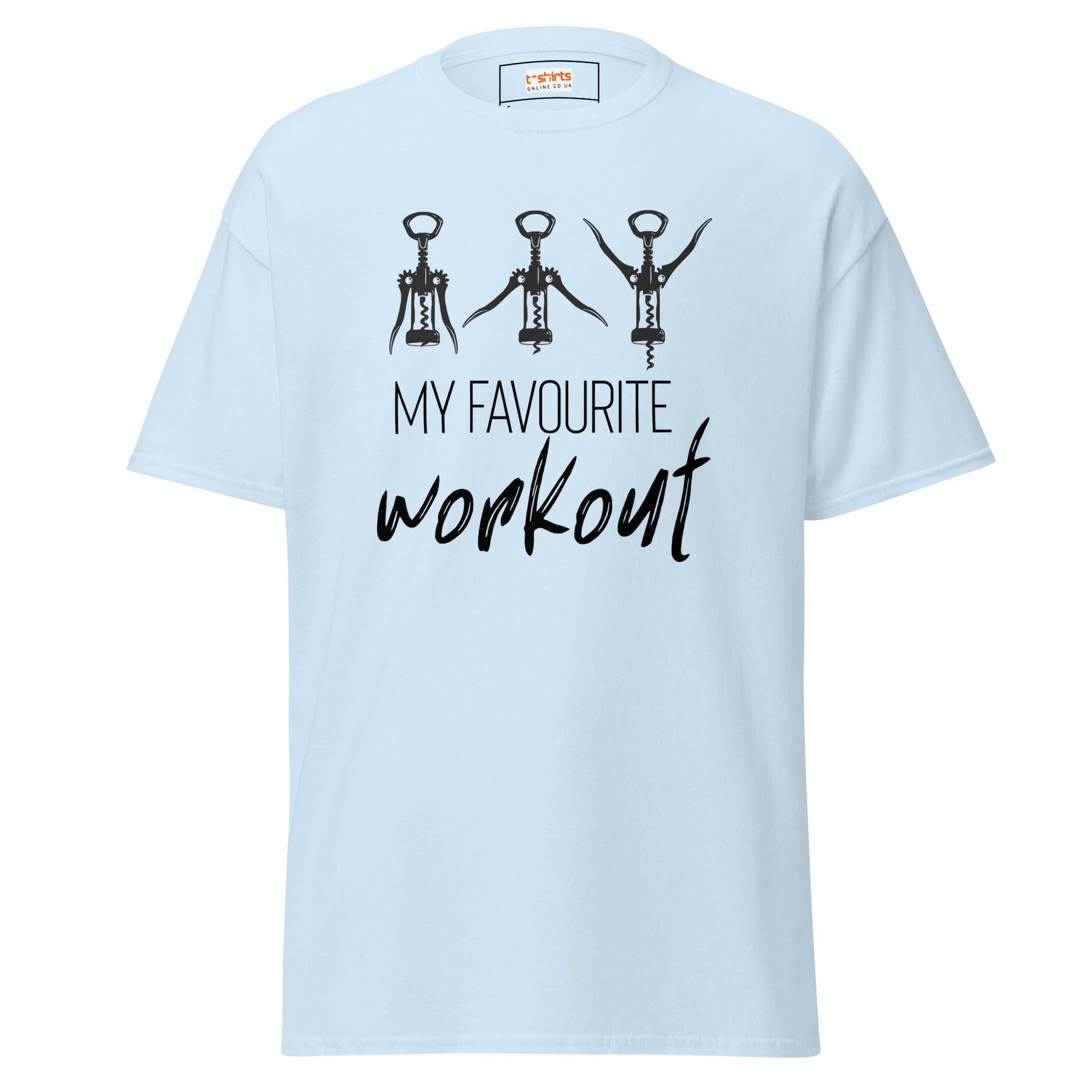 My Favourite Workout T-Shirt | Funny Gym Exercise Tee - Light Blue - T-Shirts Online