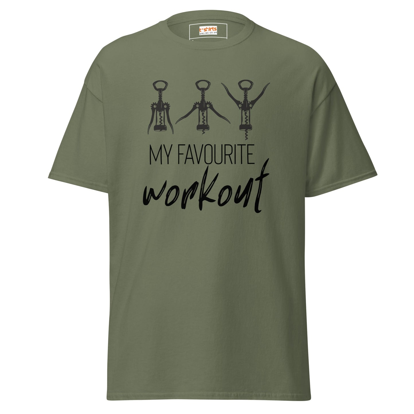 My Favourite Workout T-Shirt | Funny Gym Exercise Tee - Military Green - T-Shirts Online