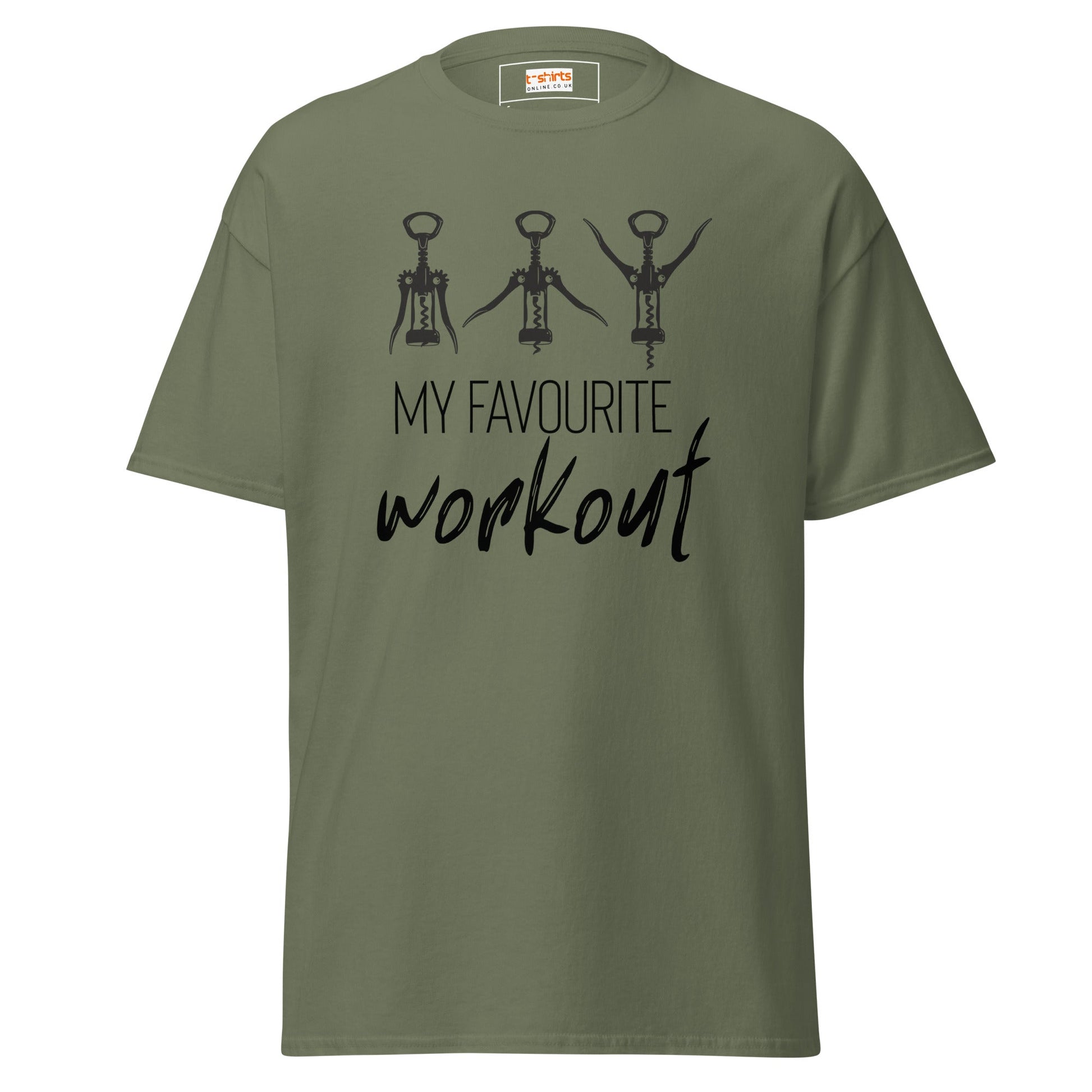 My Favourite Workout T-Shirt | Funny Gym Exercise Tee - Military Green - T-Shirts Online