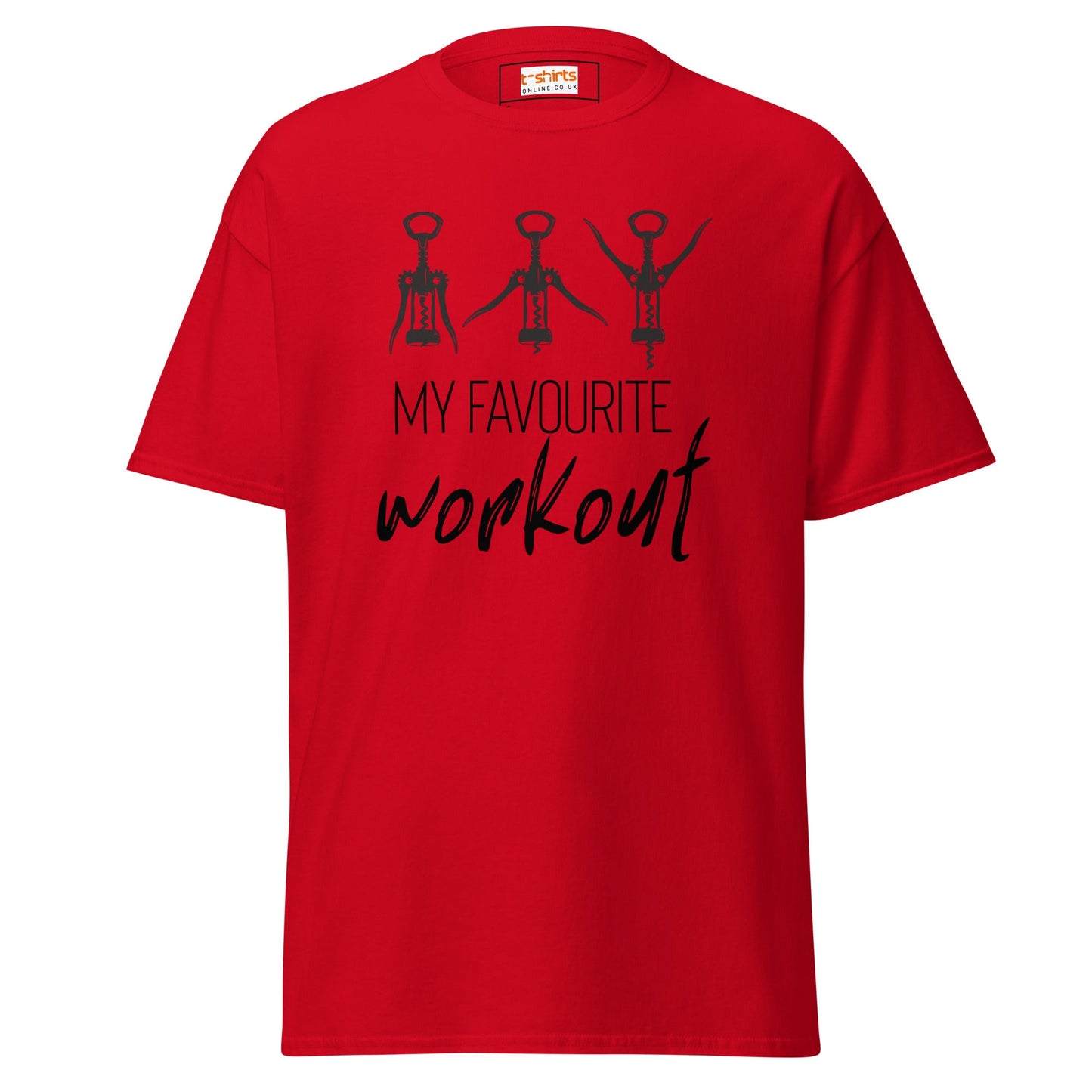My Favourite Workout T-Shirt | Funny Gym Exercise Tee - Red - T-Shirts Online