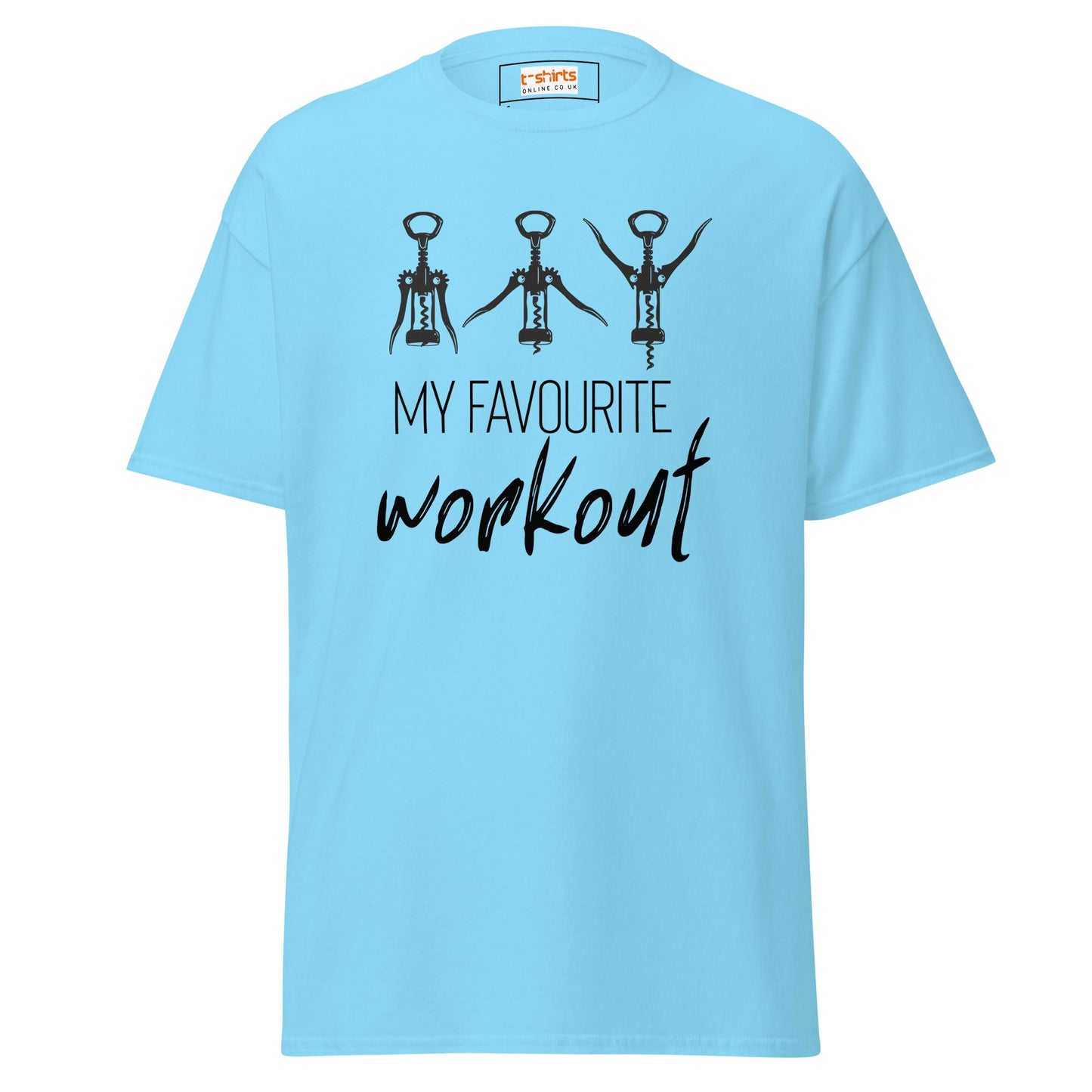 My Favourite Workout T-Shirt | Funny Gym Exercise Tee - Sky - T-Shirts Online
