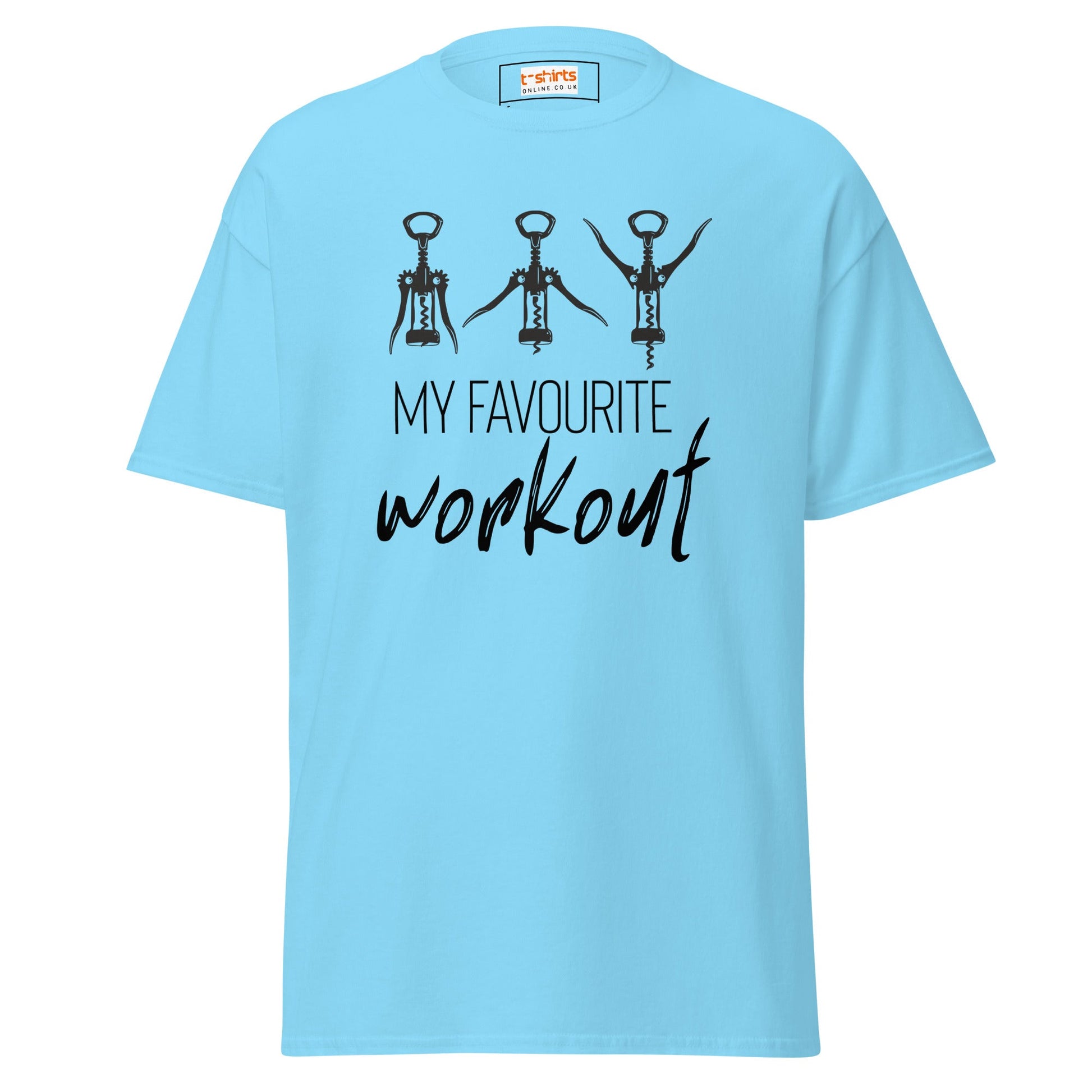 My Favourite Workout T-Shirt | Funny Gym Exercise Tee - Sky - T-Shirts Online