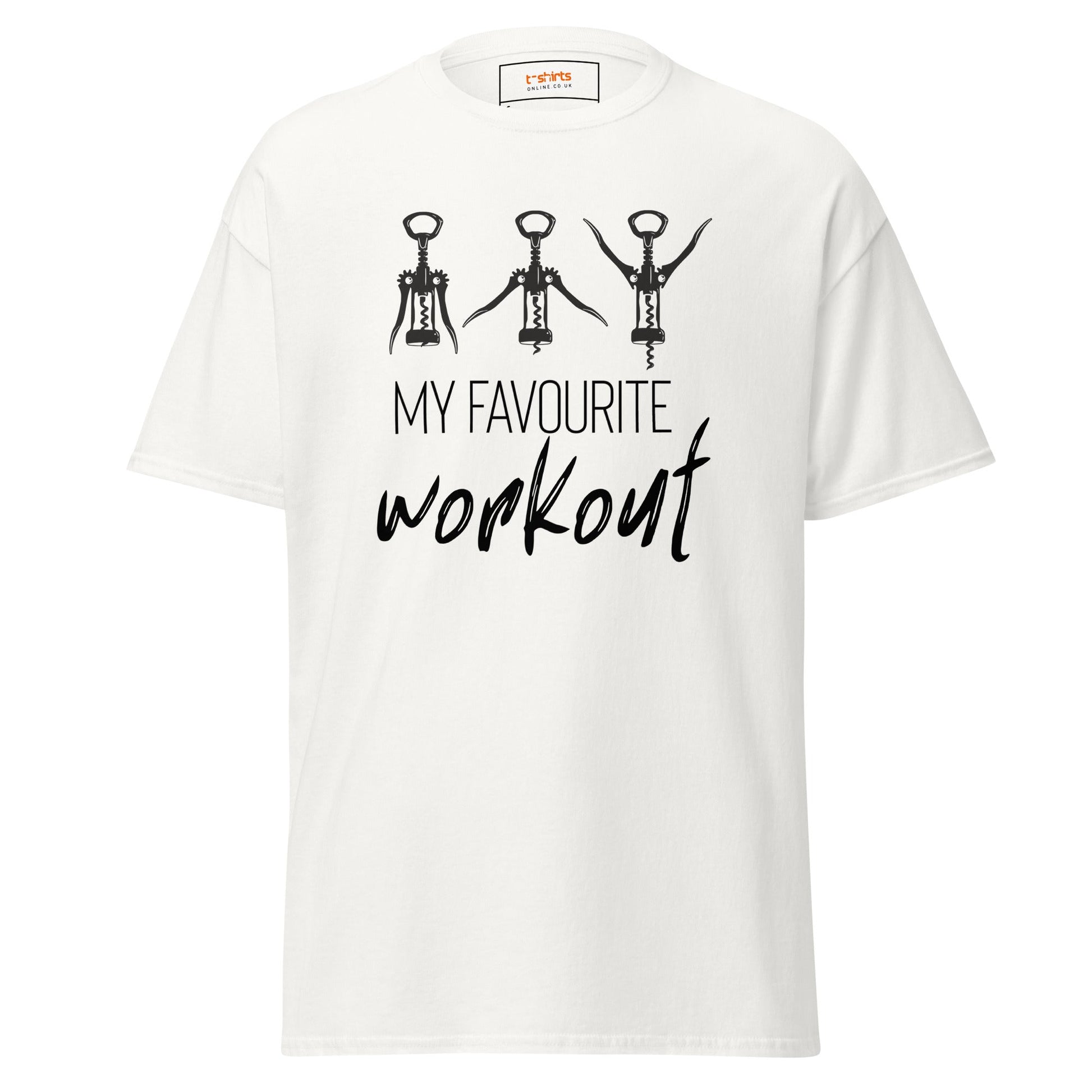 My Favourite Workout T-Shirt | Funny Gym Exercise Tee - White - T-Shirts Online