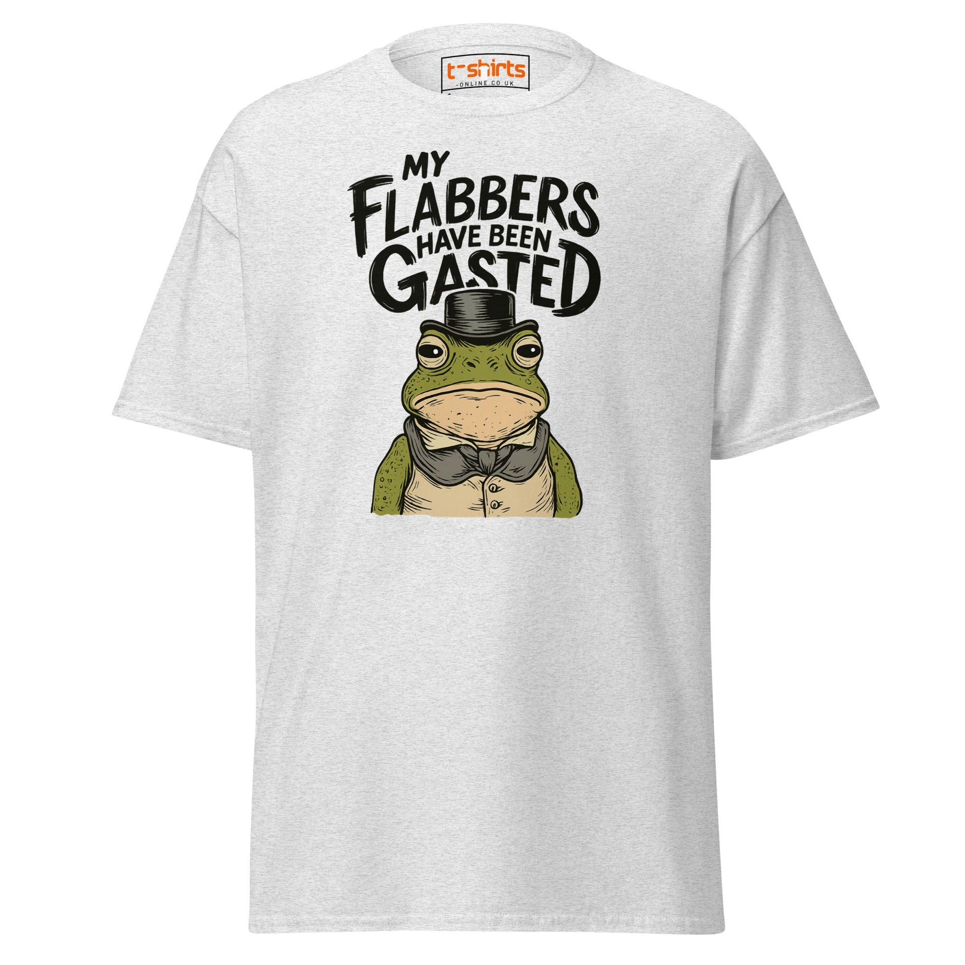 My Flabbers Have Been Gasted Funny Frog T-Shirt - Ash - T-Shirts Online
