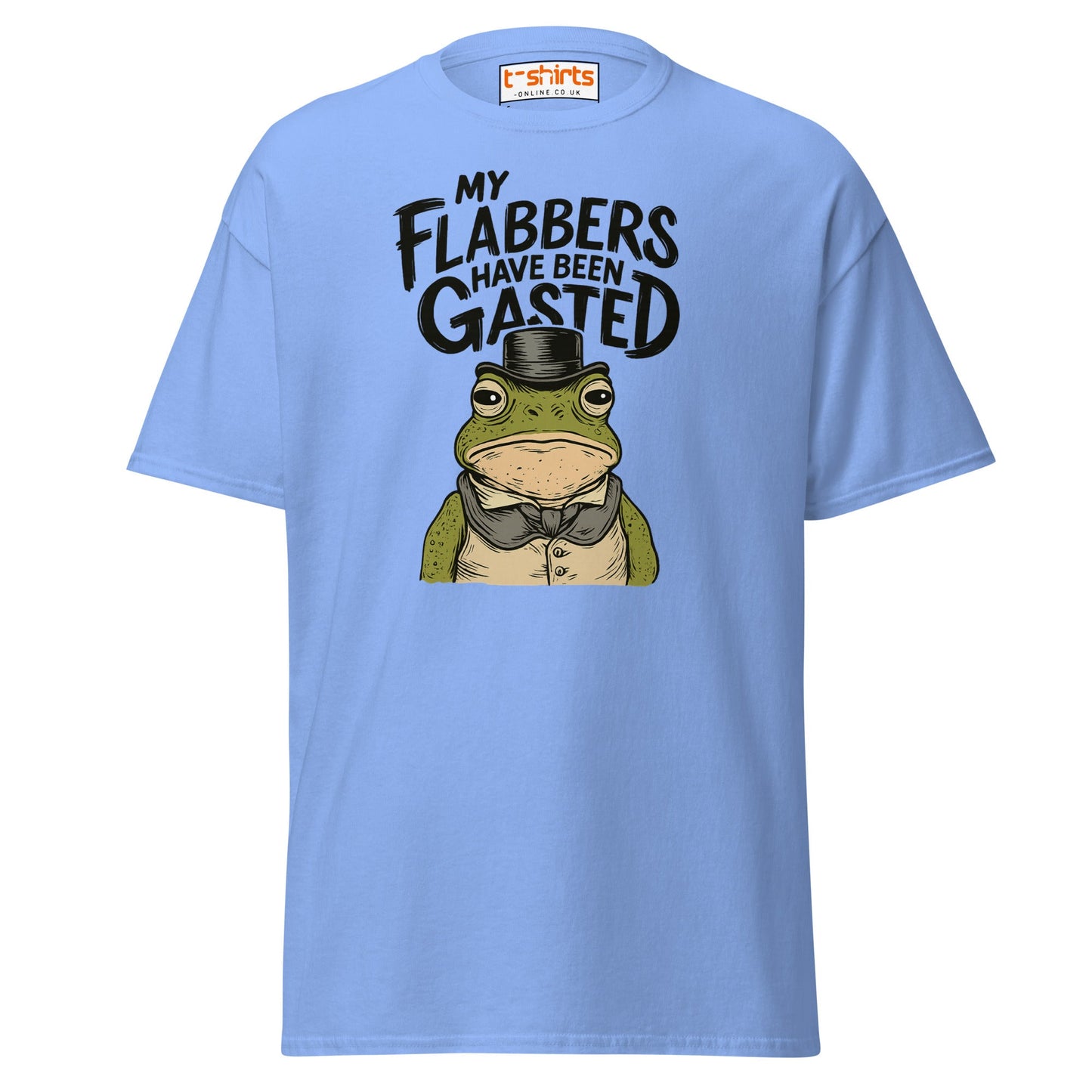 My Flabbers Have Been Gasted Funny Frog T-Shirt - Carolina Blue - T-Shirts Online