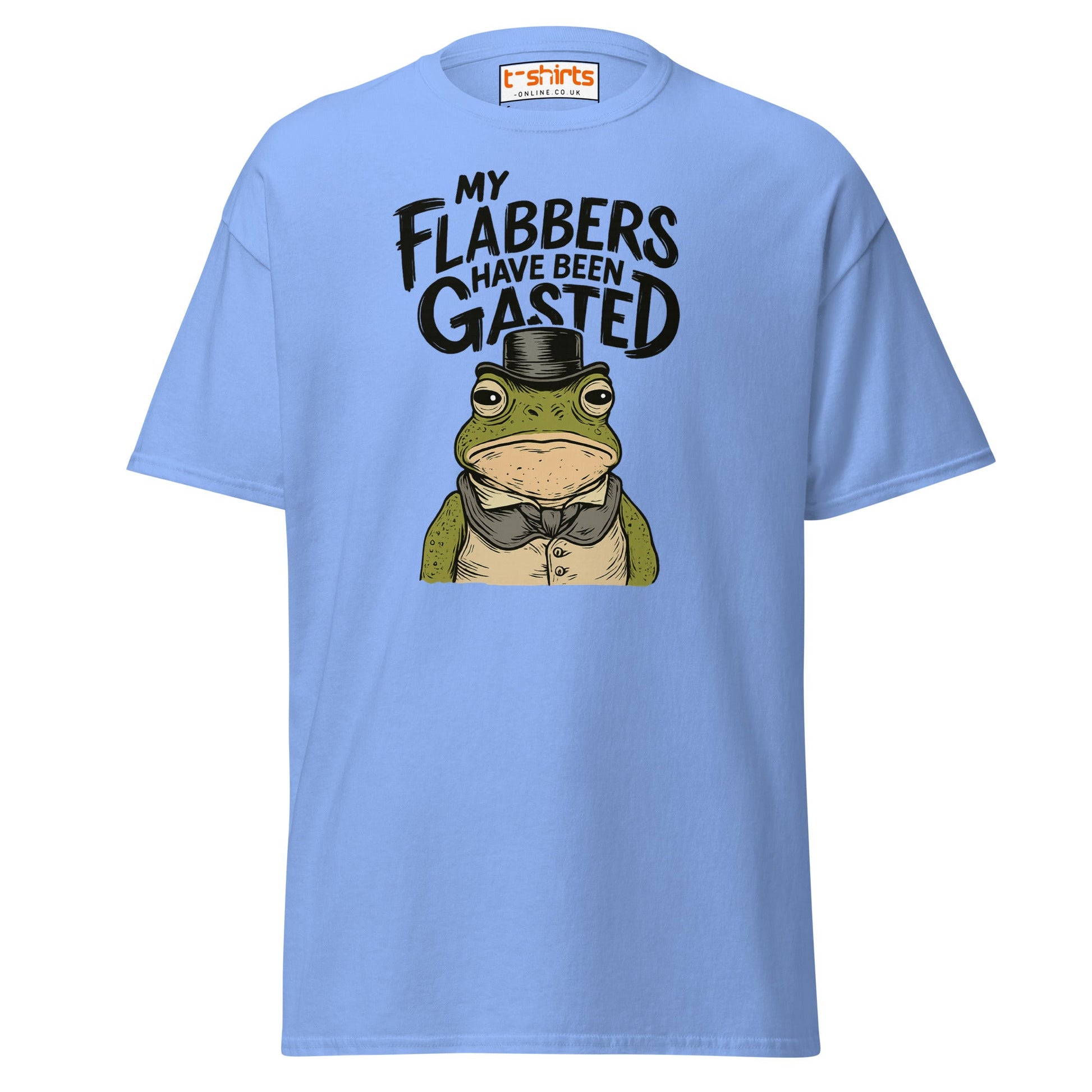 My Flabbers Have Been Gasted Funny Frog T-Shirt - Carolina Blue - T-Shirts Online