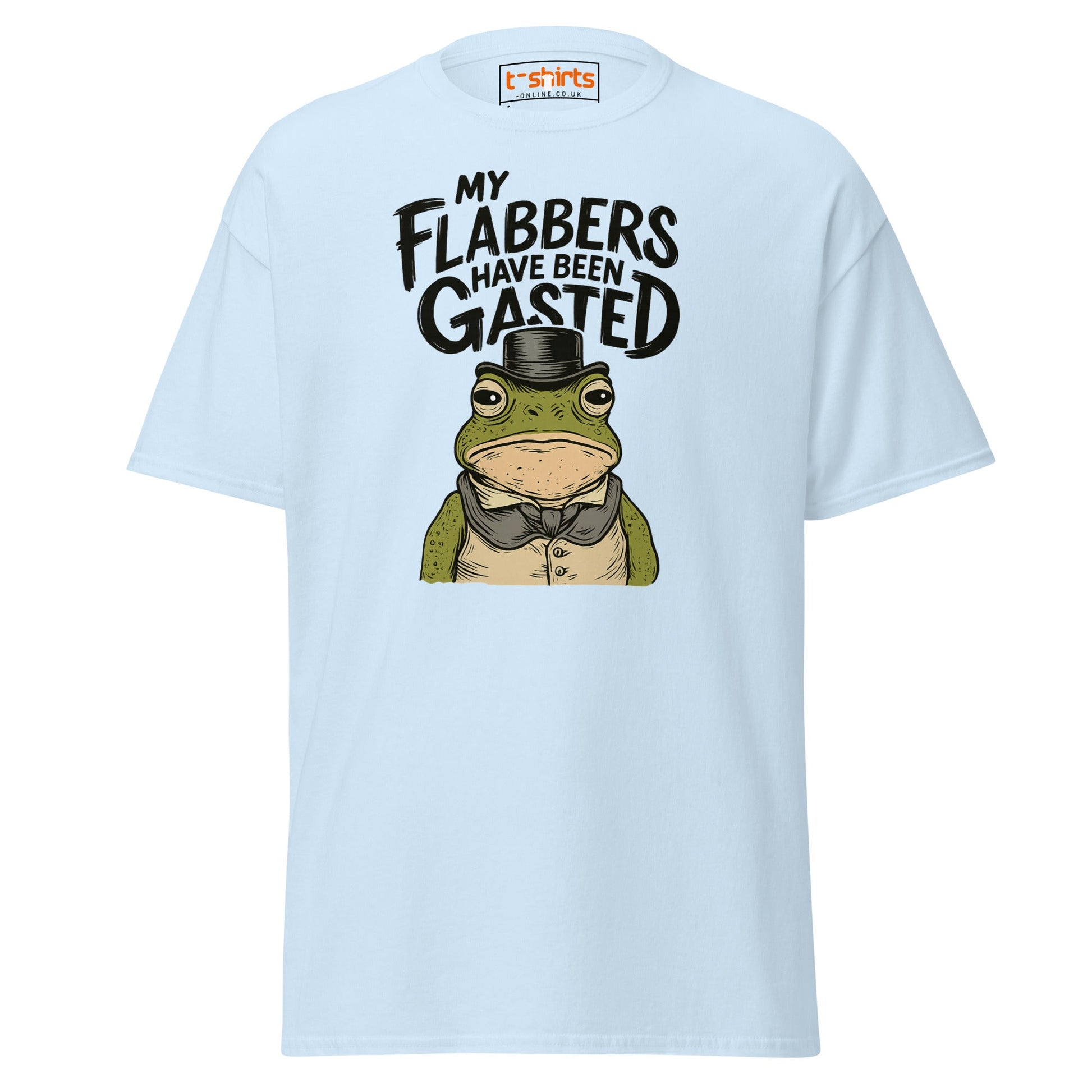 My Flabbers Have Been Gasted Funny Frog T-Shirt - Light Blue - T-Shirts Online