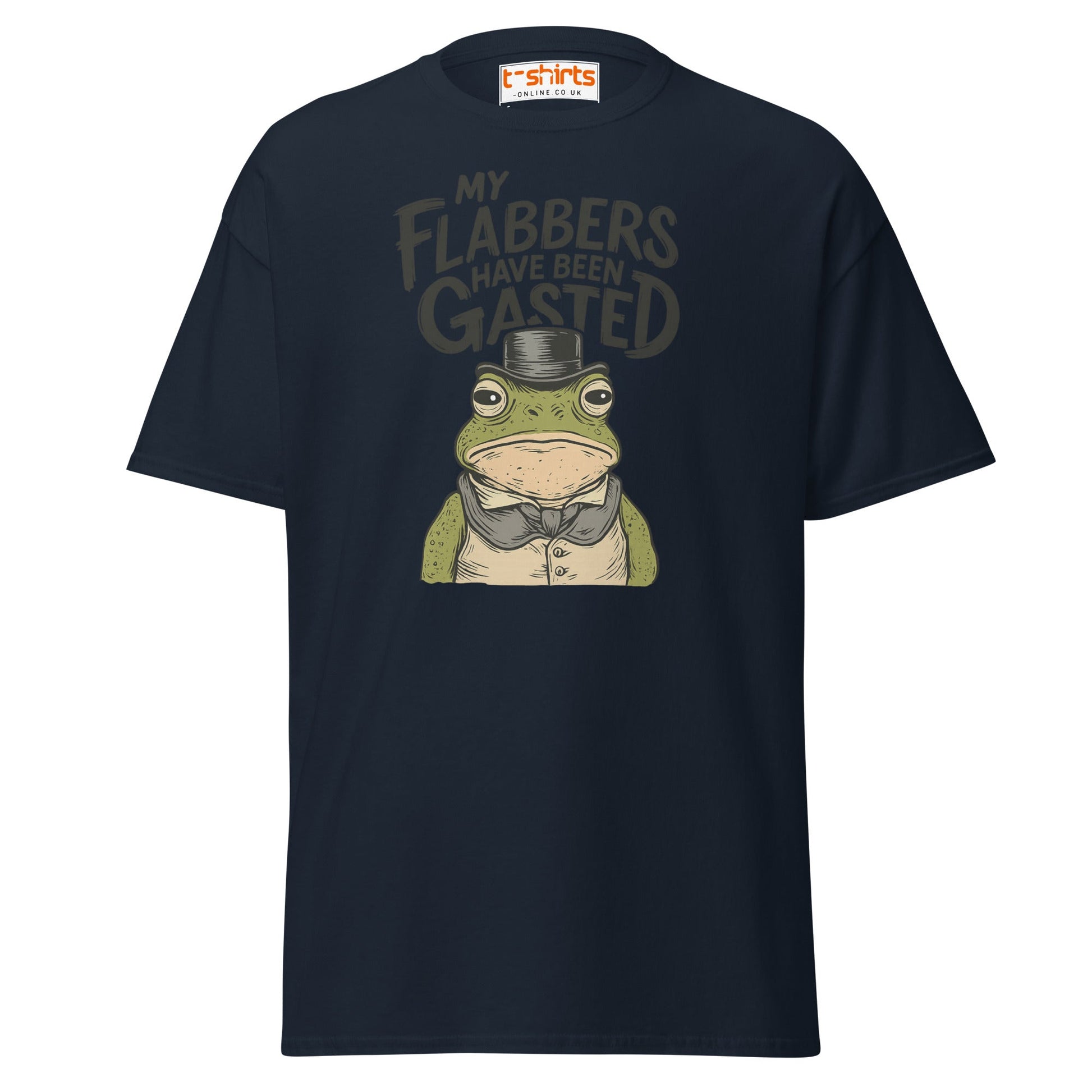 My Flabbers Have Been Gasted Funny Frog T-Shirt - Navy - T-Shirts Online