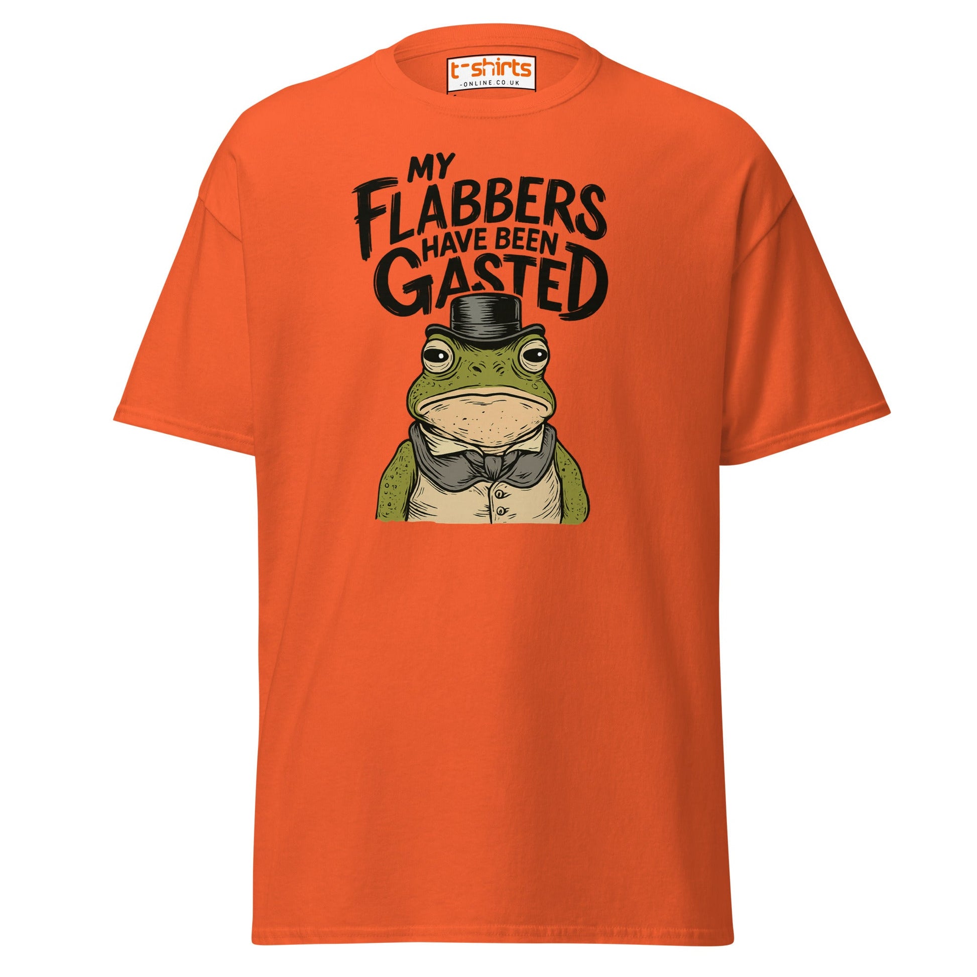 My Flabbers Have Been Gasted Funny Frog T-Shirt - Orange - T-Shirts Online