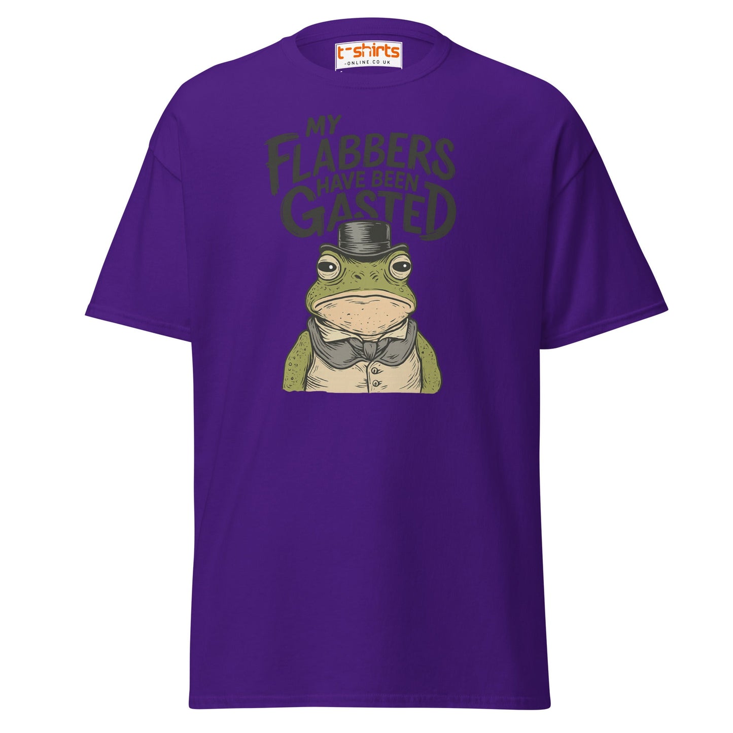 My Flabbers Have Been Gasted Funny Frog T-Shirt - Purple - T-Shirts Online