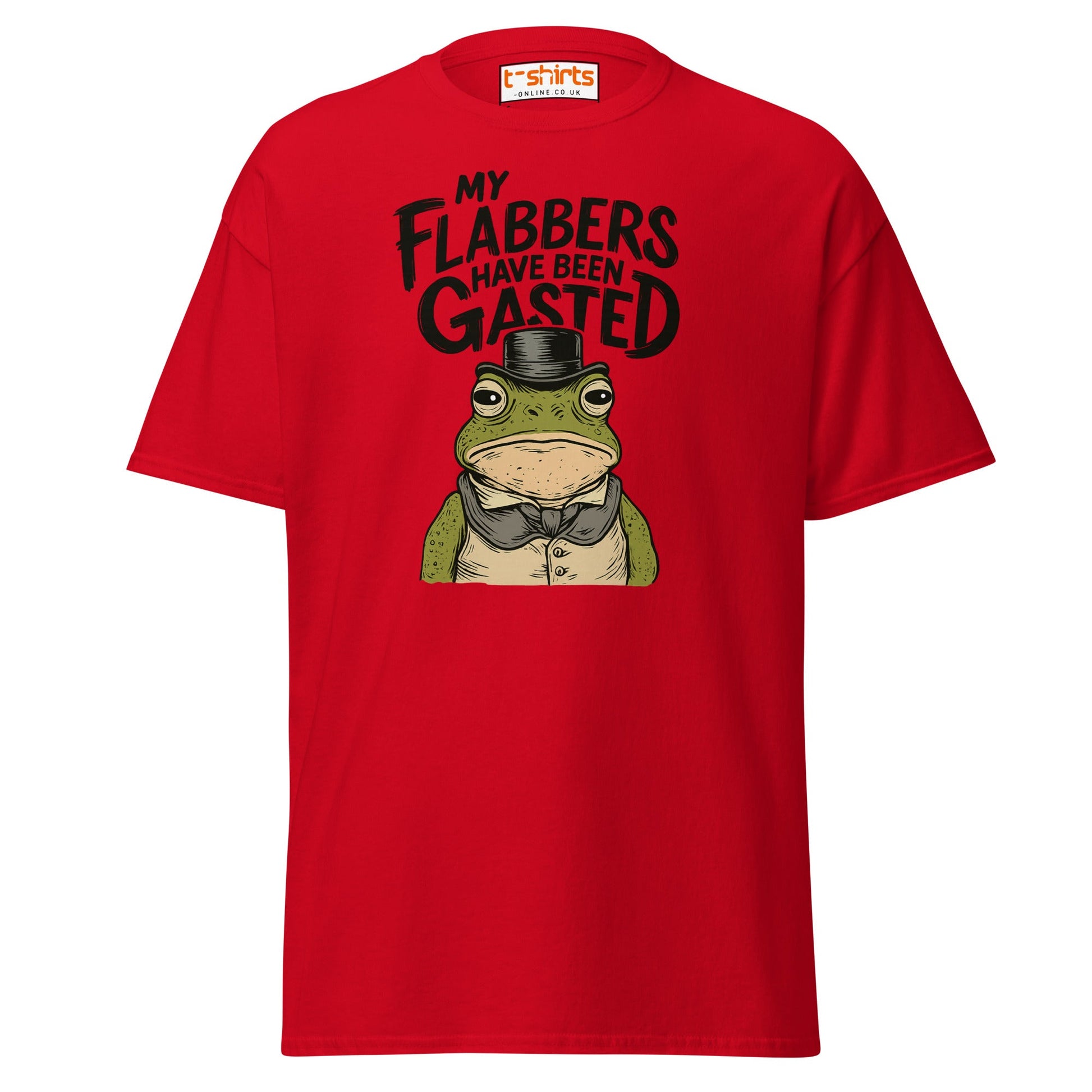 My Flabbers Have Been Gasted Funny Frog T-Shirt - Red - T-Shirts Online