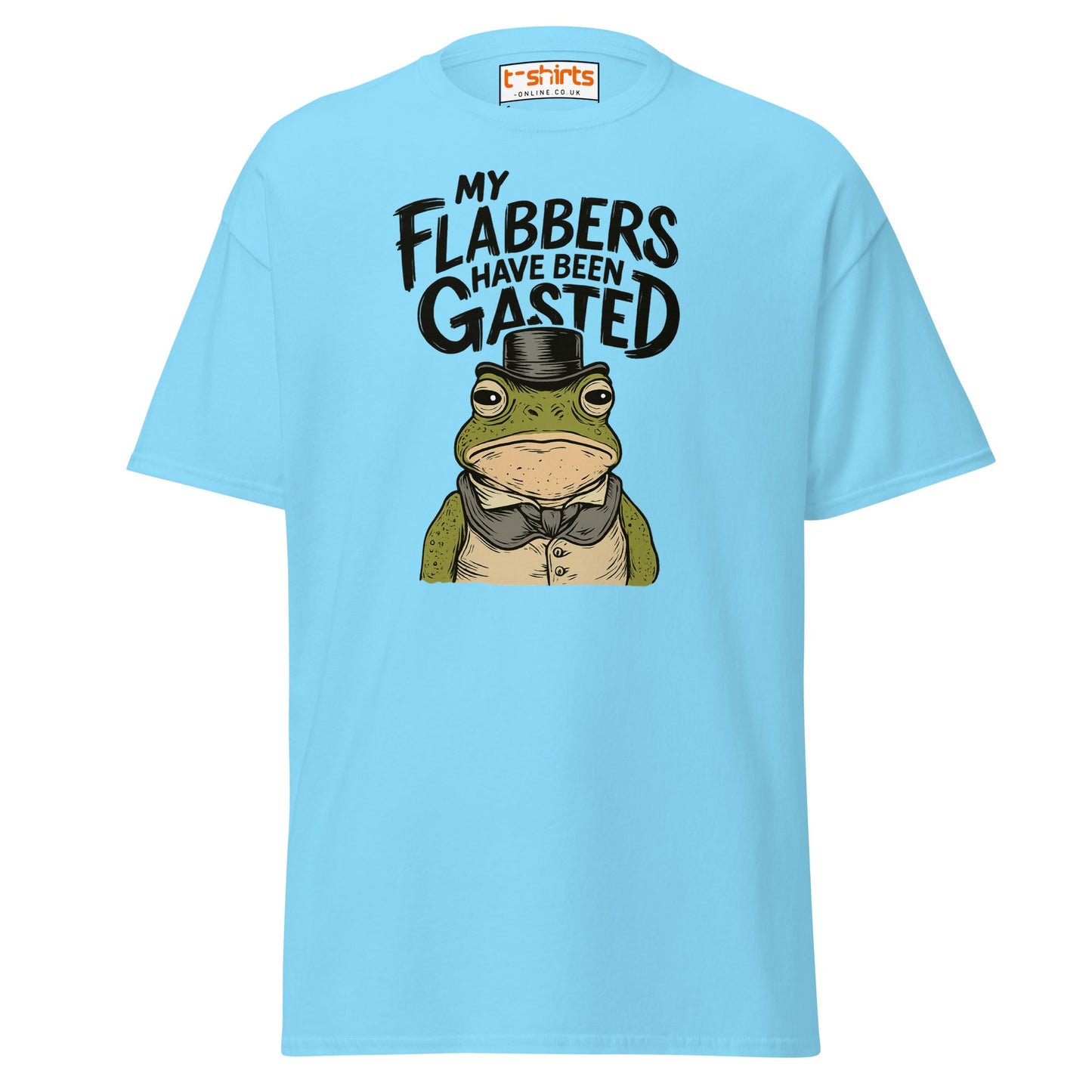 My Flabbers Have Been Gasted Funny Frog T-Shirt - Sky - T-Shirts Online