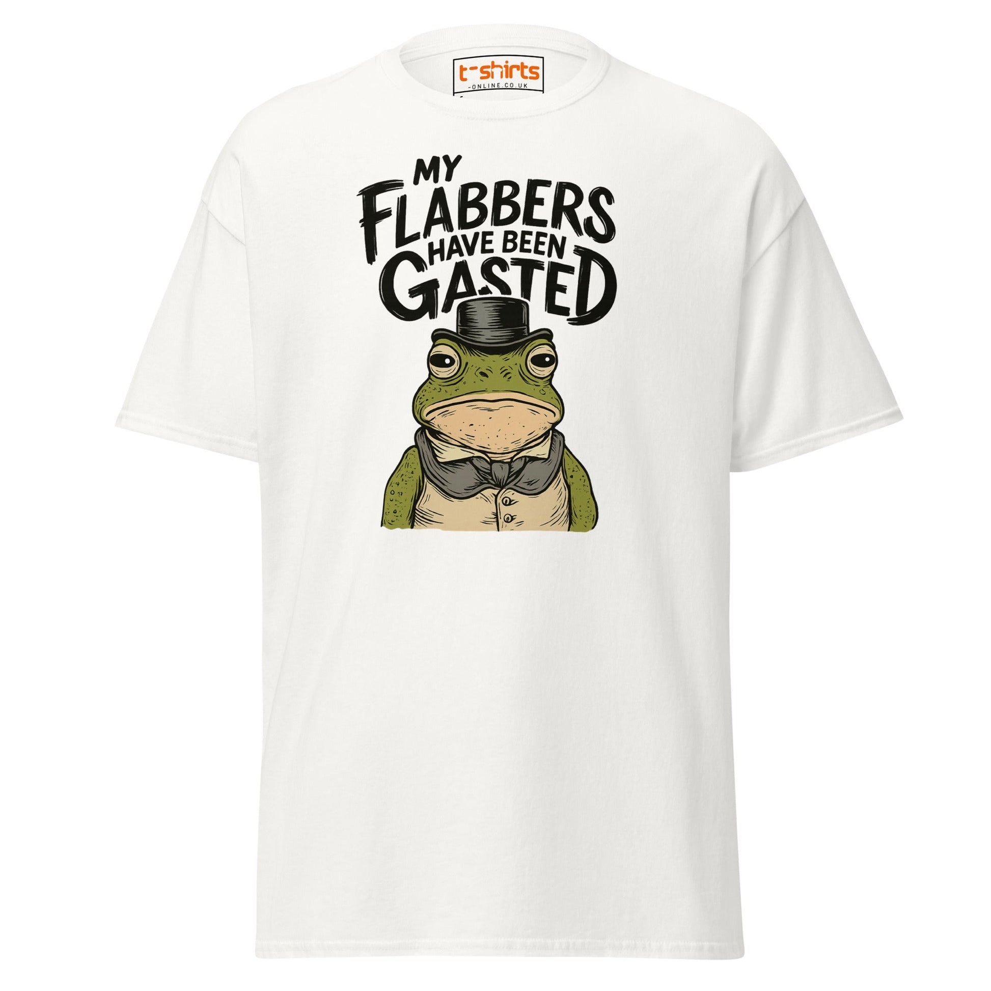 My Flabbers Have Been Gasted Funny Frog T-Shirt - White - T-Shirts Online