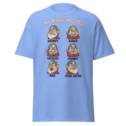 My Many Moods T-Shirt | Funny Grumpy Mood Chart Tee - Carolina Blue - T-Shirts Online
