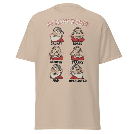 My Many Moods T-Shirt | Funny Grumpy Mood Chart Tee - Sand - T-Shirts Online