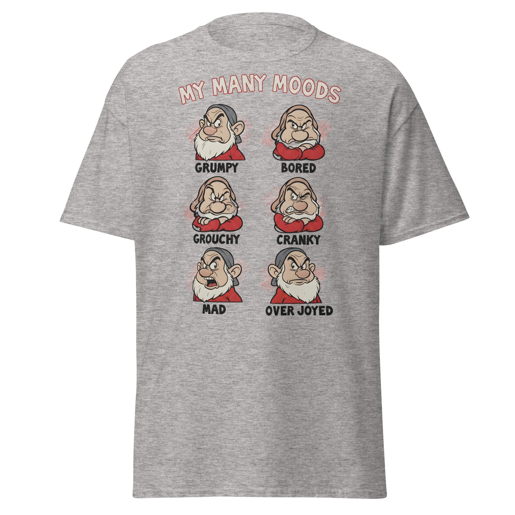 My Many Moods T-Shirt | Funny Grumpy Mood Chart Tee - Sport Grey - T-Shirts Online