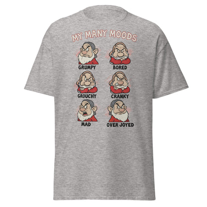 My Many Moods T-Shirt | Funny Grumpy Mood Chart Tee - Sport Grey - T-Shirts Online