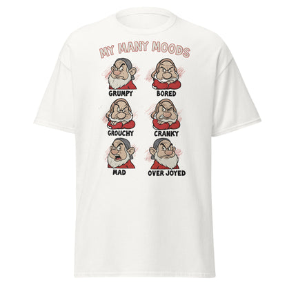 My Many Moods T-Shirt | Funny Grumpy Mood Chart Tee - White - T-Shirts Online