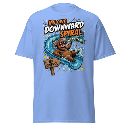 My Own Downward Spiral Funny Cow T-Shirt – Slow Decent Tee - Carolina Blue - T-Shirts Online