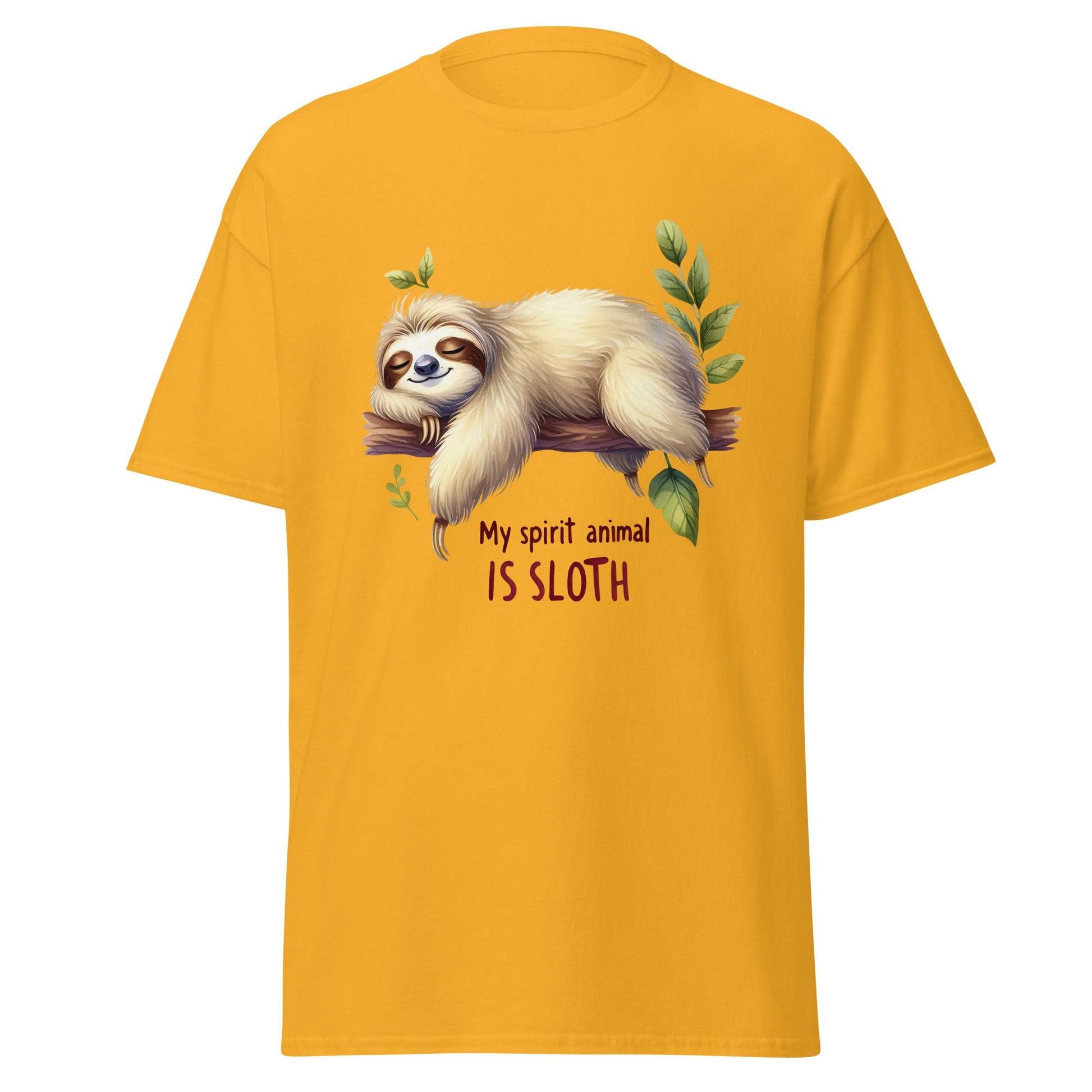 My Spirit Animal is Sloth | Sloth T-Shirt - Gold - T-Shirts Online
