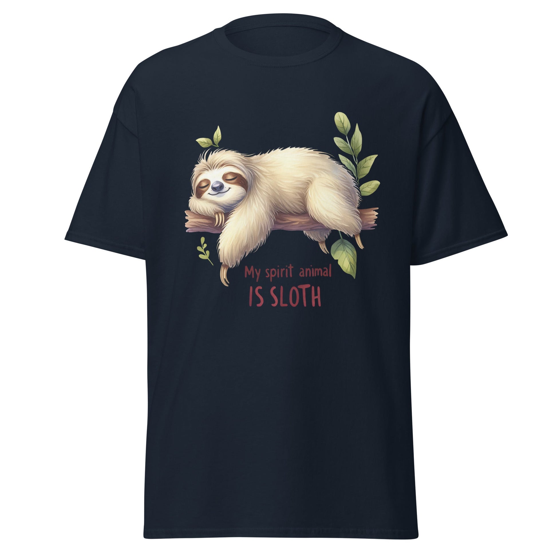 My Spirit Animal is Sloth | Sloth T-Shirt - Navy - T-Shirts Online