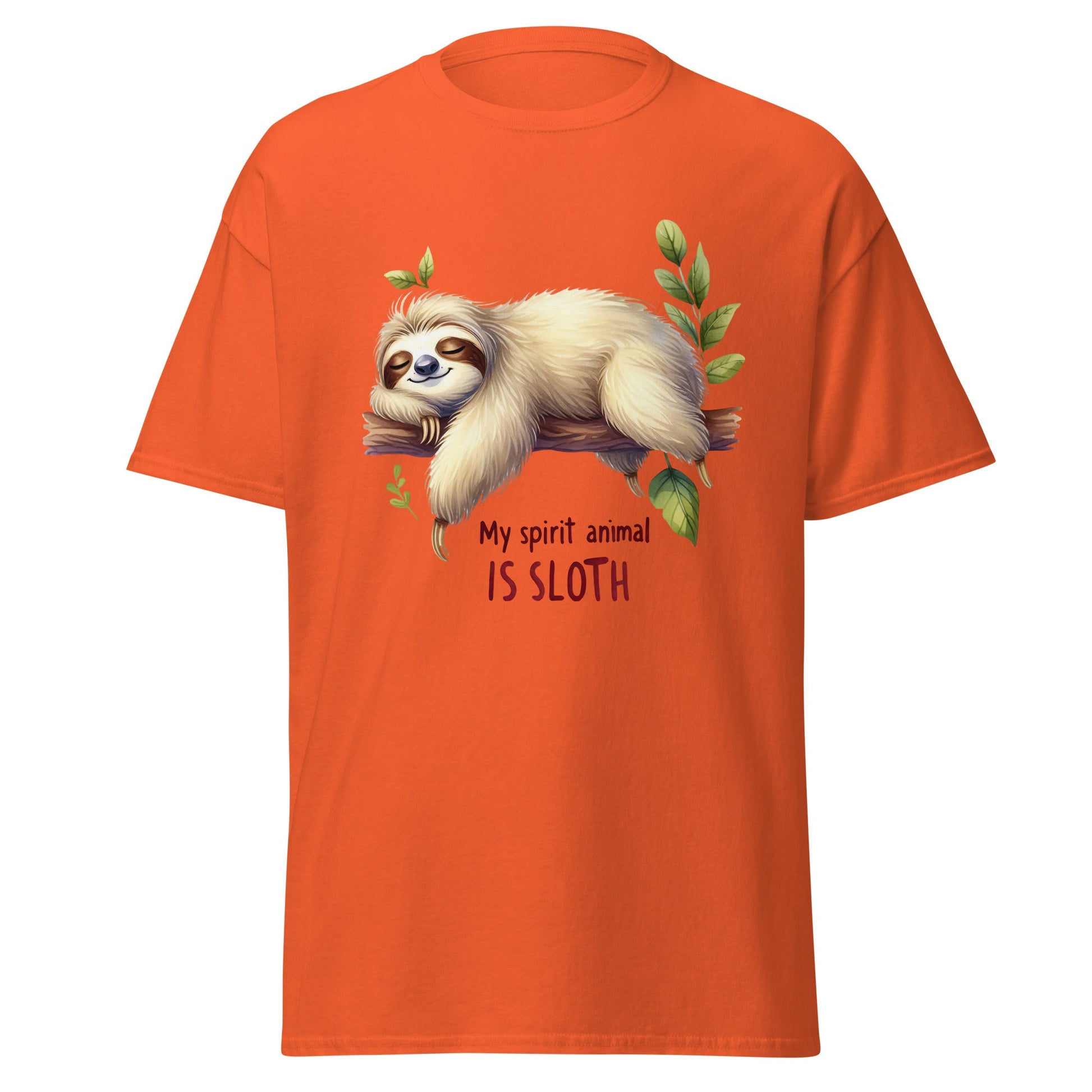 My Spirit Animal is Sloth | Sloth T-Shirt - Orange - T-Shirts Online