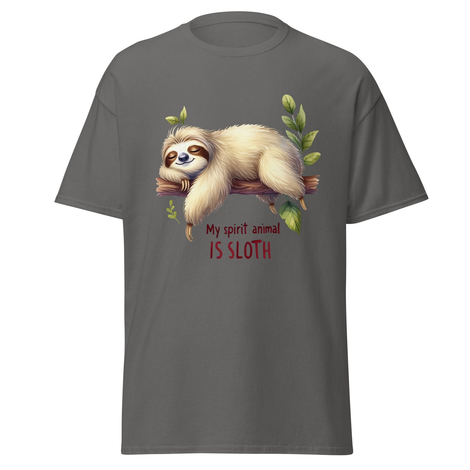 My Spirit Animal is Sloth | Sloth T-Shirt - Charcoal - T-Shirts Online