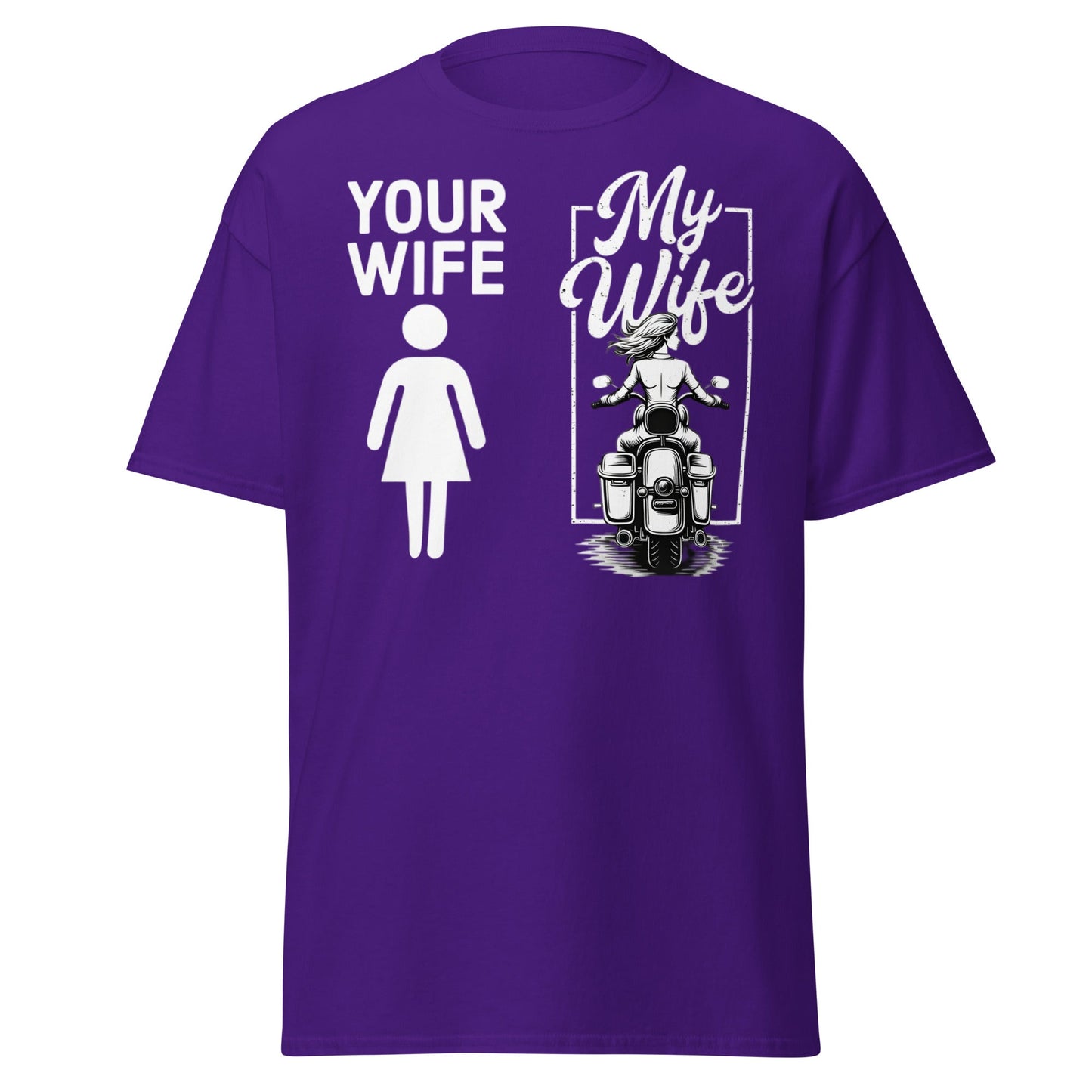 My Wife Biker T-Shirt – Funny Motorcycle Comparison Tee - Purple - T-Shirts Online