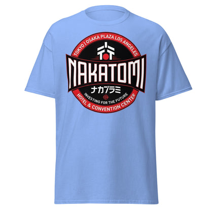 Nakatomi Plaza T-Shirt - Iconic 80s Action Movie Fan Tee - Carolina Blue - T-Shirts Online