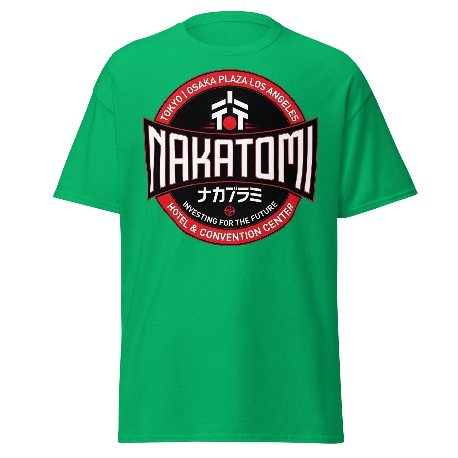 Nakatomi Plaza T-Shirt - Iconic 80s Action Movie Fan Tee - Irish Green - T-Shirts Online