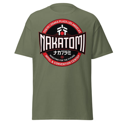 Nakatomi Plaza T-Shirt - Iconic 80s Action Movie Fan Tee - Military Green - T-Shirts Online