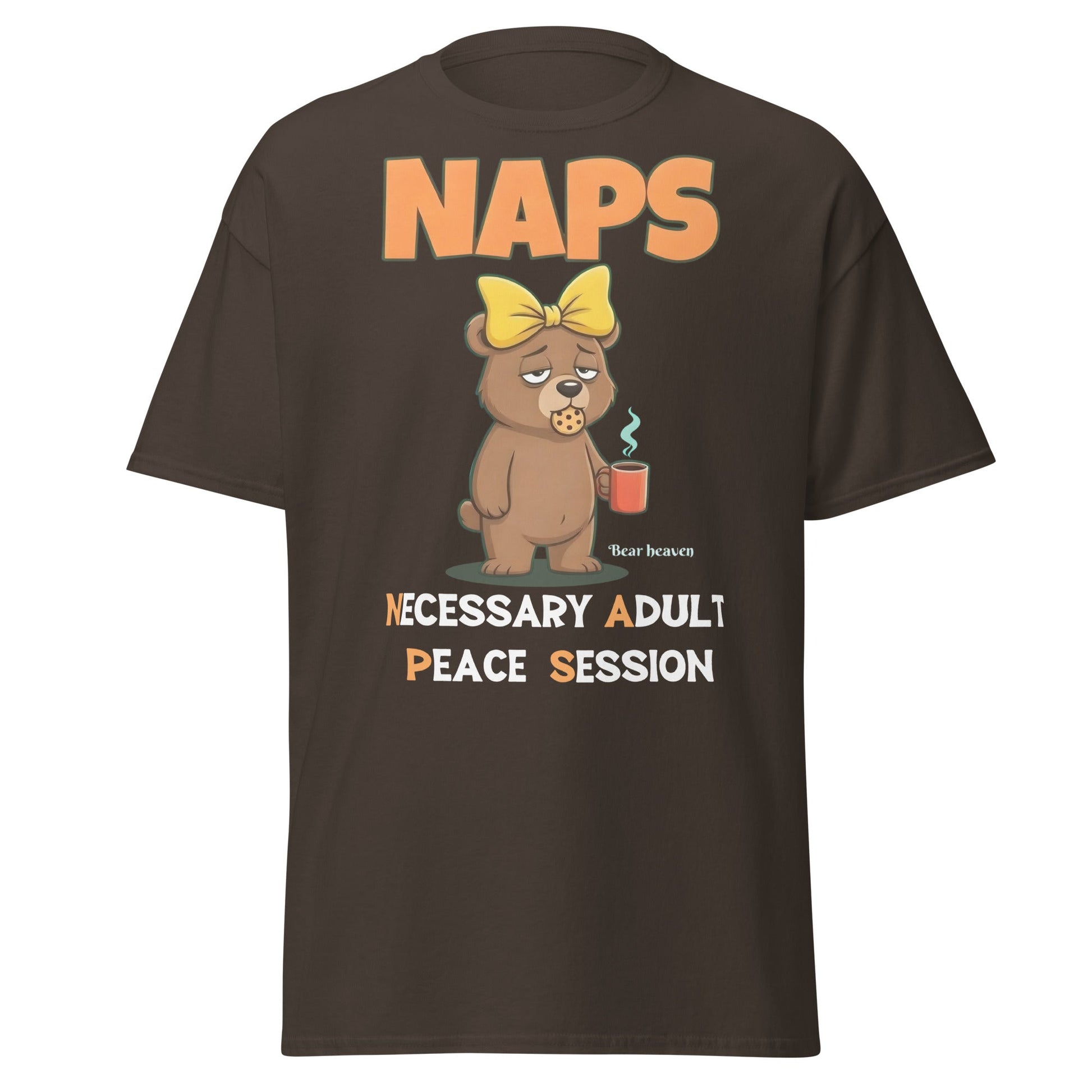 NAPS Necessary Adult Peace Session Funny Bear T-Shirt - Dark Chocolate - T-Shirts Online
