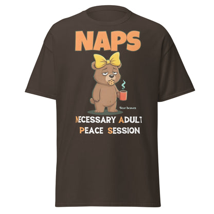 NAPS Necessary Adult Peace Session Funny Bear T-Shirt - Dark Chocolate - T-Shirts Online