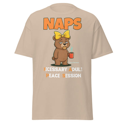 NAPS Necessary Adult Peace Session Funny Bear T-Shirt - Sand - T-Shirts Online