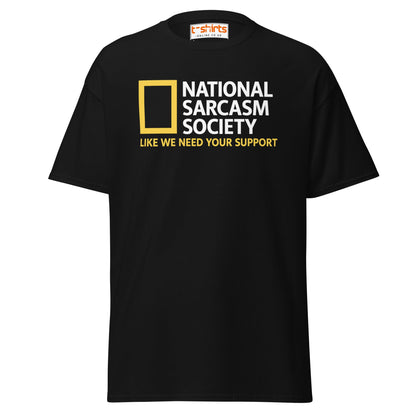 National Sarcasm Society Funny Parody T-Shirt - Black - T-Shirts Online