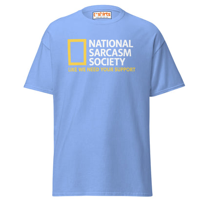 National Sarcasm Society Funny Parody T-Shirt - Carolina Blue - T-Shirts Online