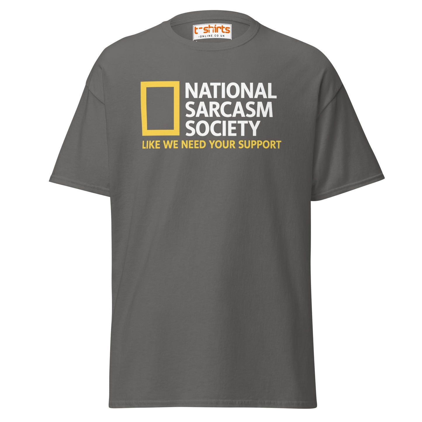 National Sarcasm Society Funny Parody T-Shirt - Charcoal - T-Shirts Online