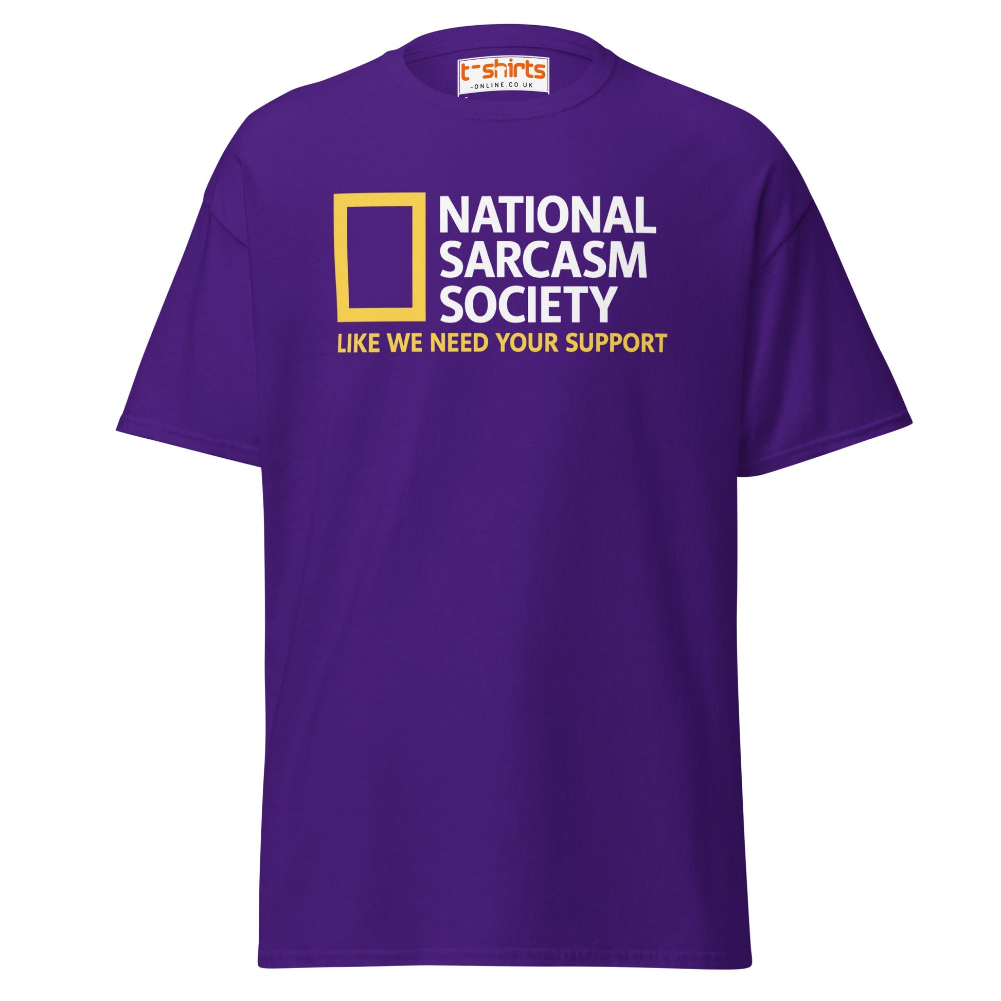 National Sarcasm Society Funny Parody T-Shirt - Purple - T-Shirts Online